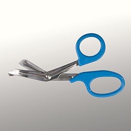 Scissors Bandage Utility Shears Medicut™ 7-1/4 Inch Length Stainless Steel / Polypropylene NonSterile Finger Ring Handle Angled Blunt Tip / Blunt Tip Blue by American Diagnostic Corporation  ID 320B